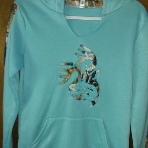 Camo/teal hoodie